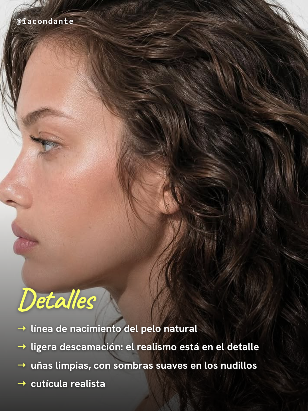 Resultado: perfil con línea del pelo y detalles realistas