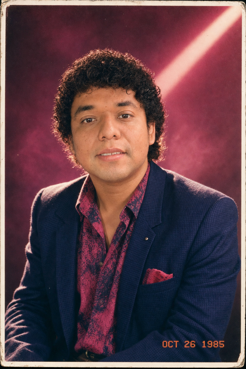 Retrato de estudio de 1985 — el de glamour